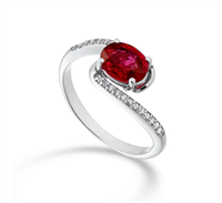 Ringe Mikiko Dame in Weißgold Rubino 0.90 Ct MA5101O4RBC - MA5101O4RBC